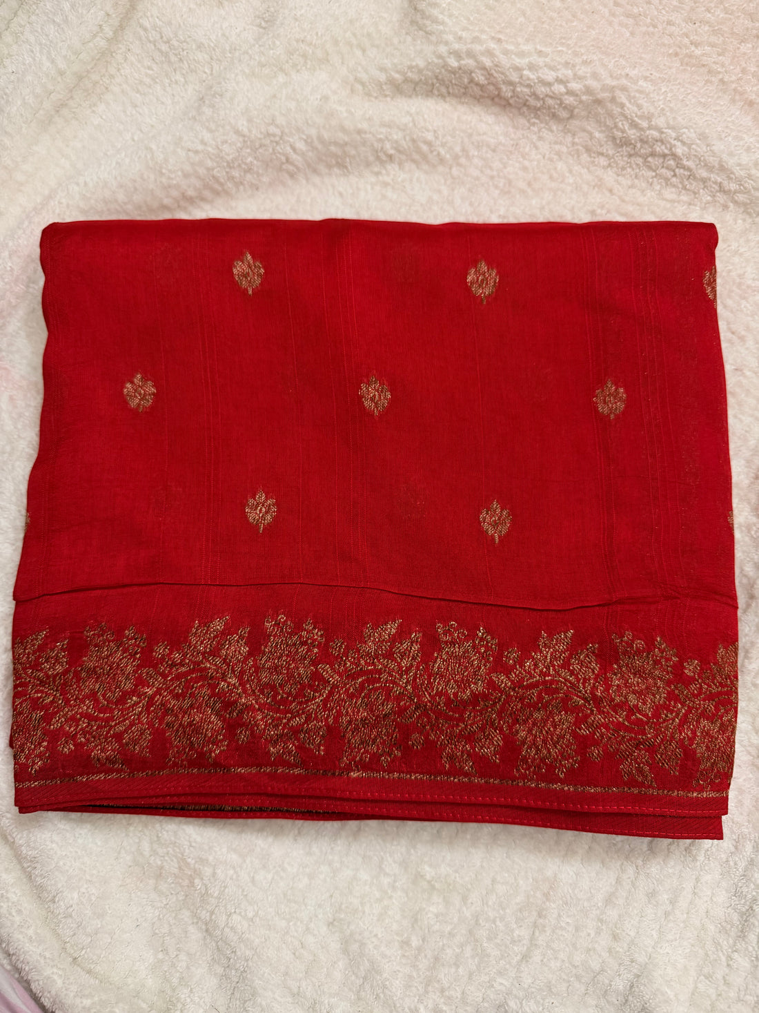 Premium butta Tussar silk red (Copy)