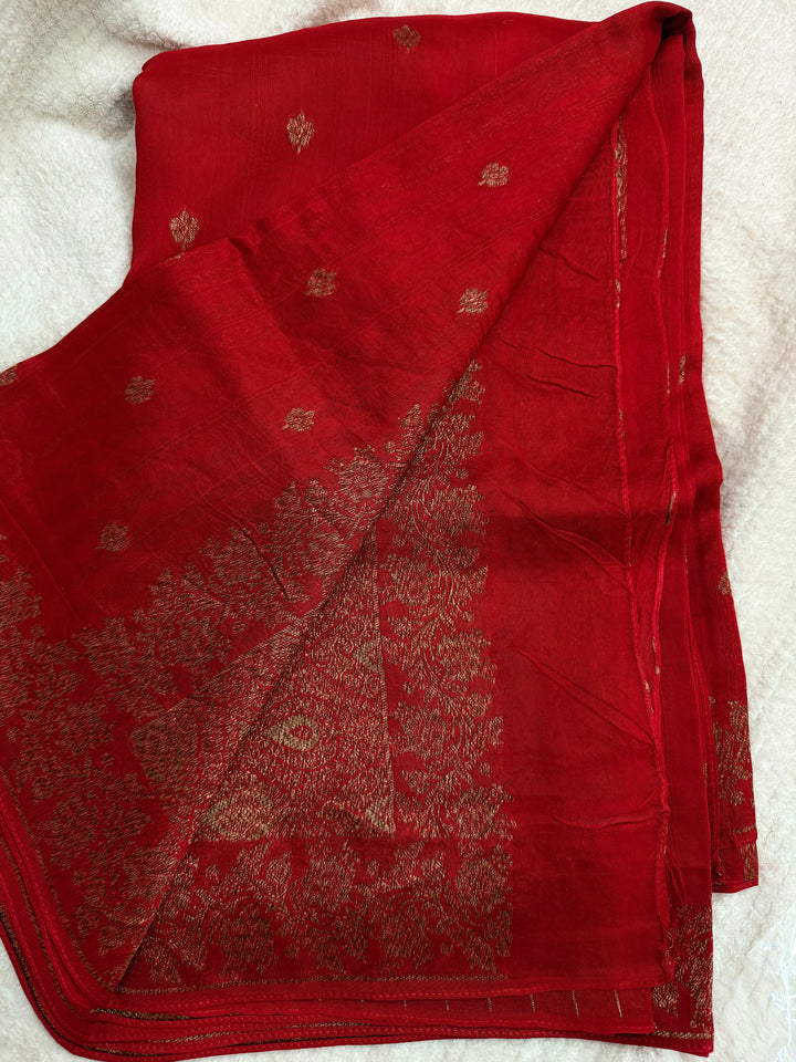 Premium butta Tussar silk red (Copy)