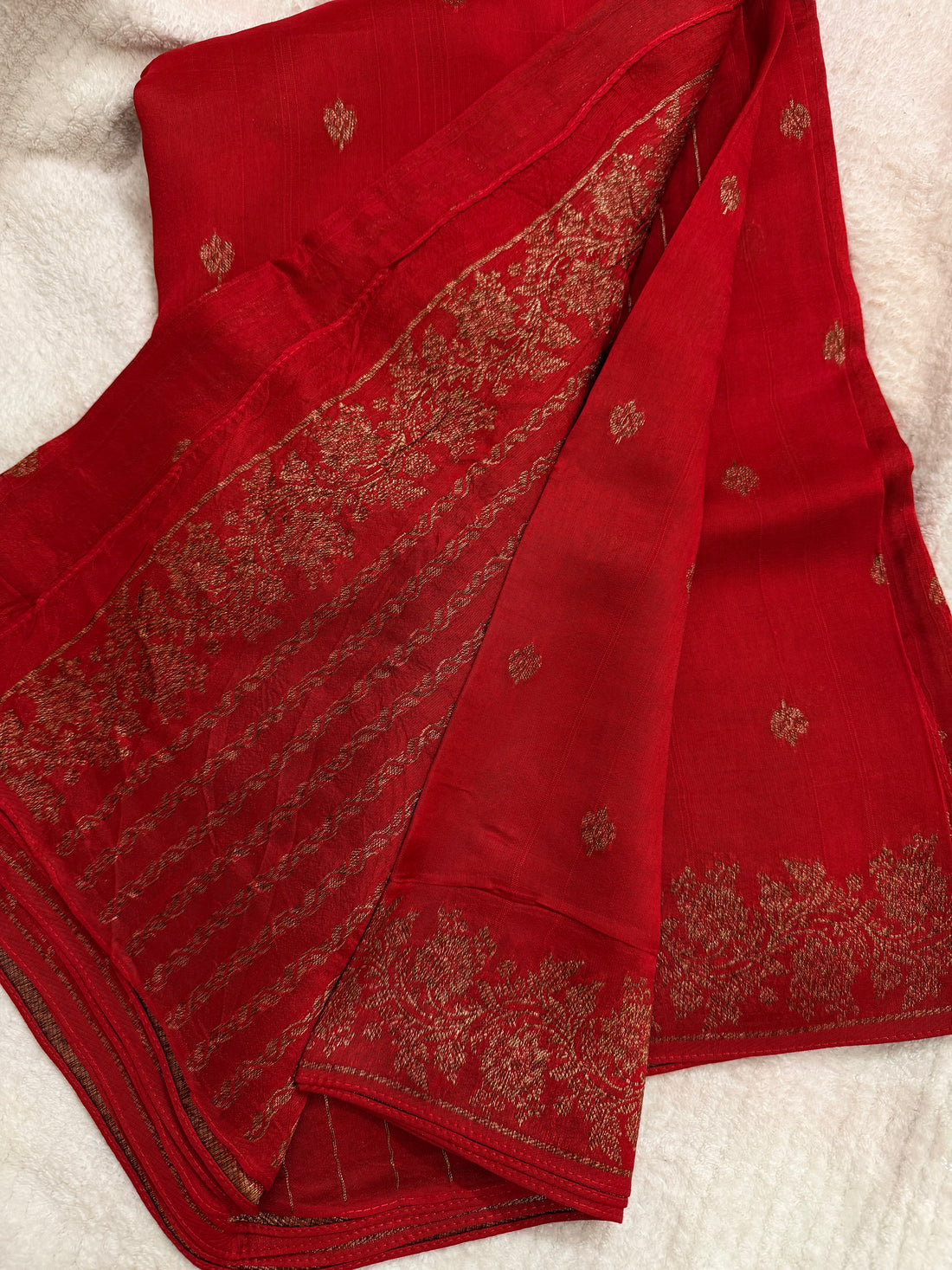 Premium butta Tussar silk red (Copy)