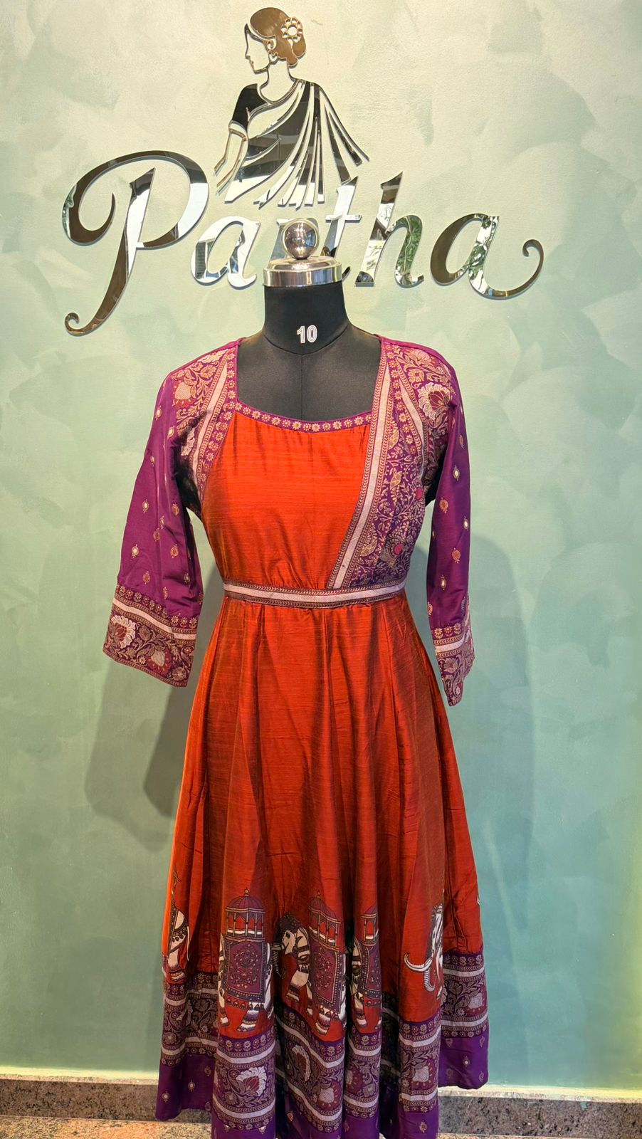 Burnt Orange Anarkali