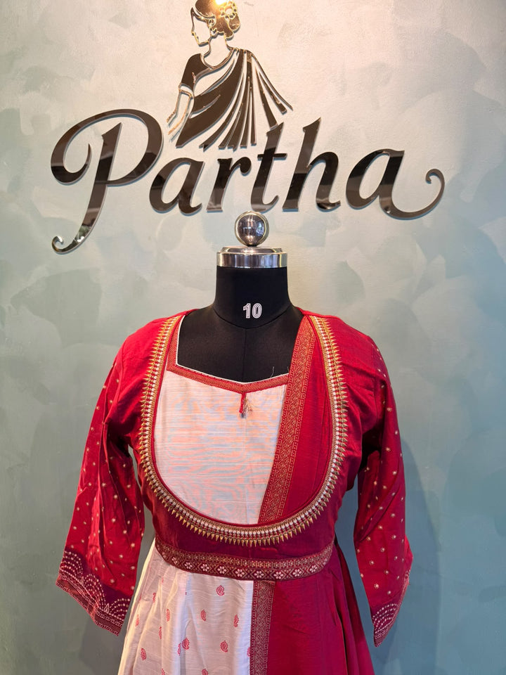 White Pink Anarkali