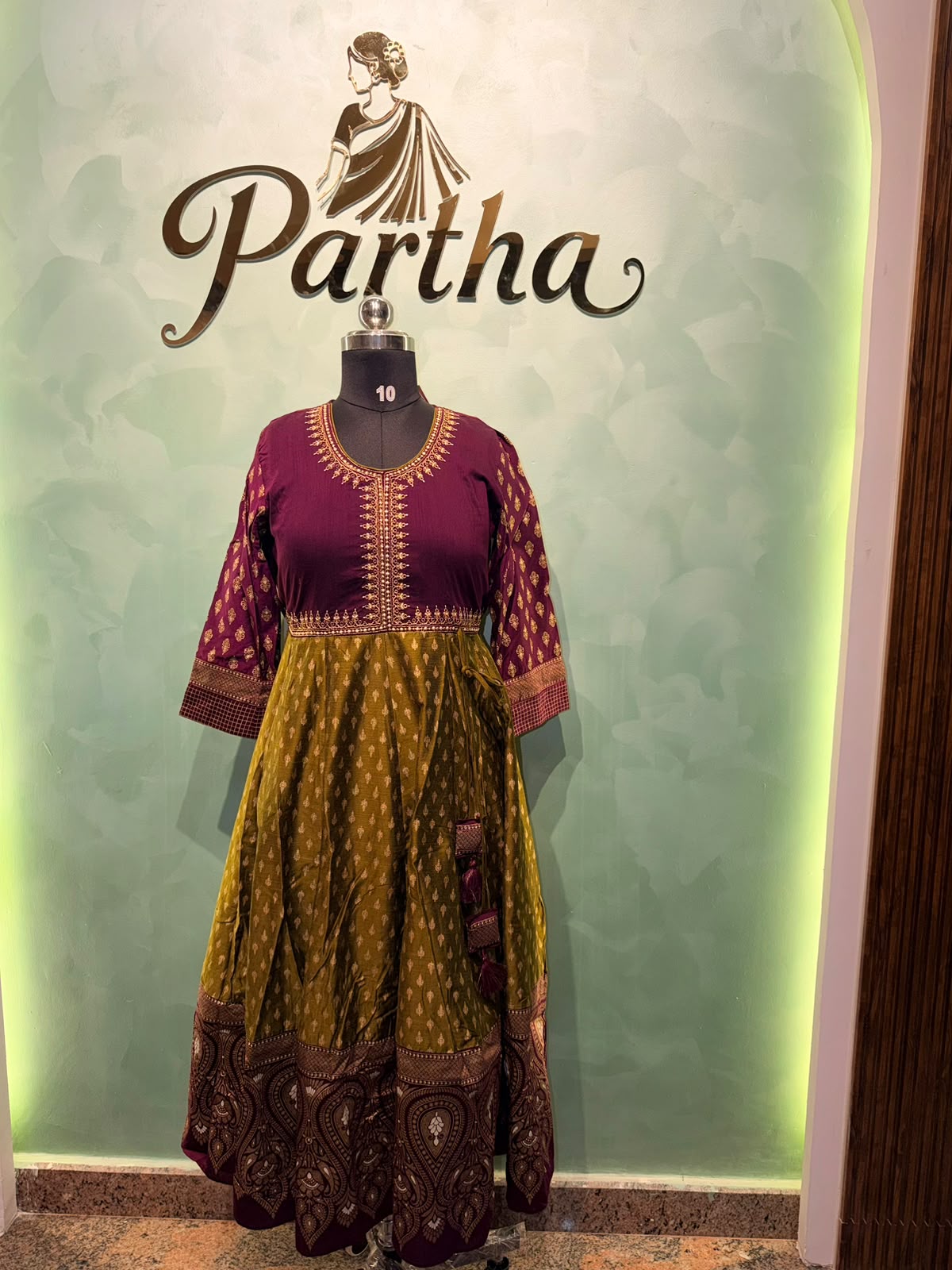 Mehendi Green Purple Anarkali