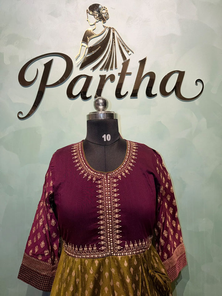 Mehendi Green Purple Anarkali