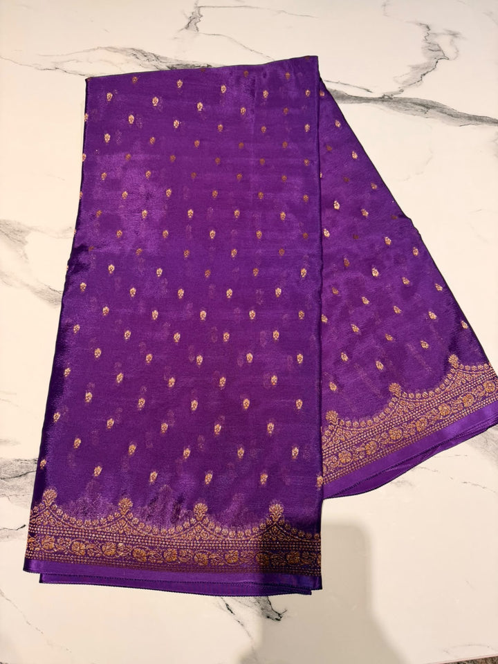 Scallop Khaddi Crepe Purple