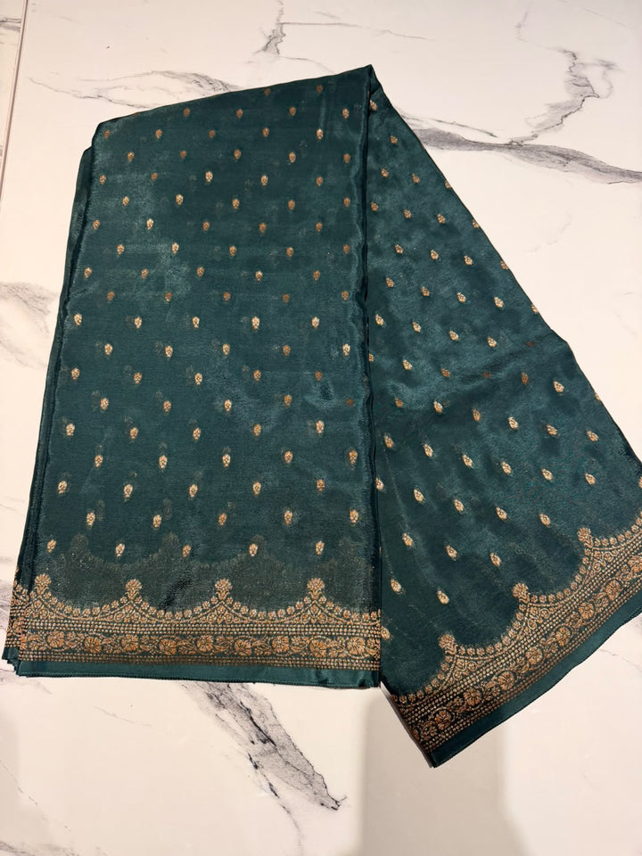 Scallop Khaddi Crepe Green