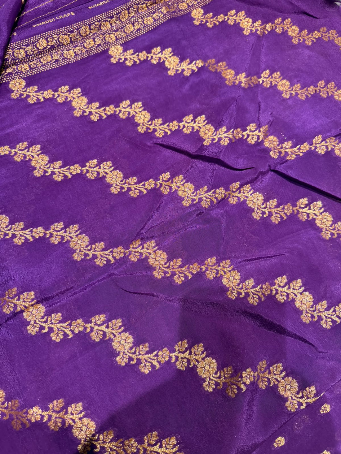Scallop Khaddi Crepe Purple