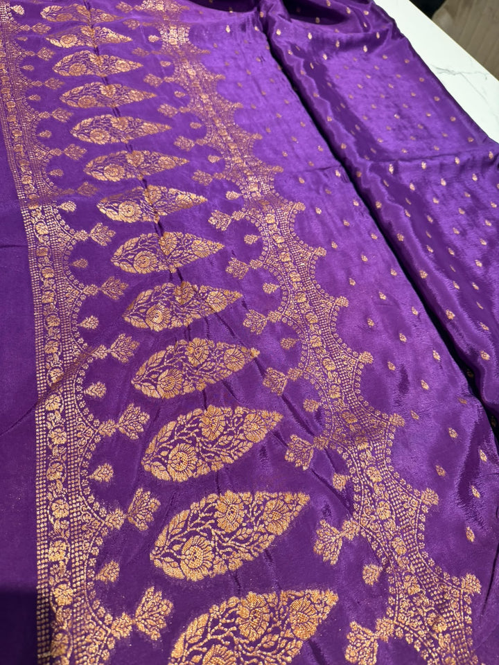 Scallop Khaddi Crepe Purple