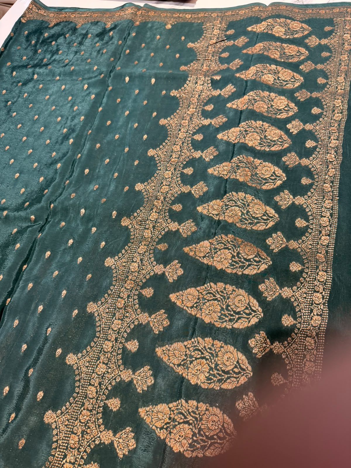 Scallop Khaddi Crepe Green