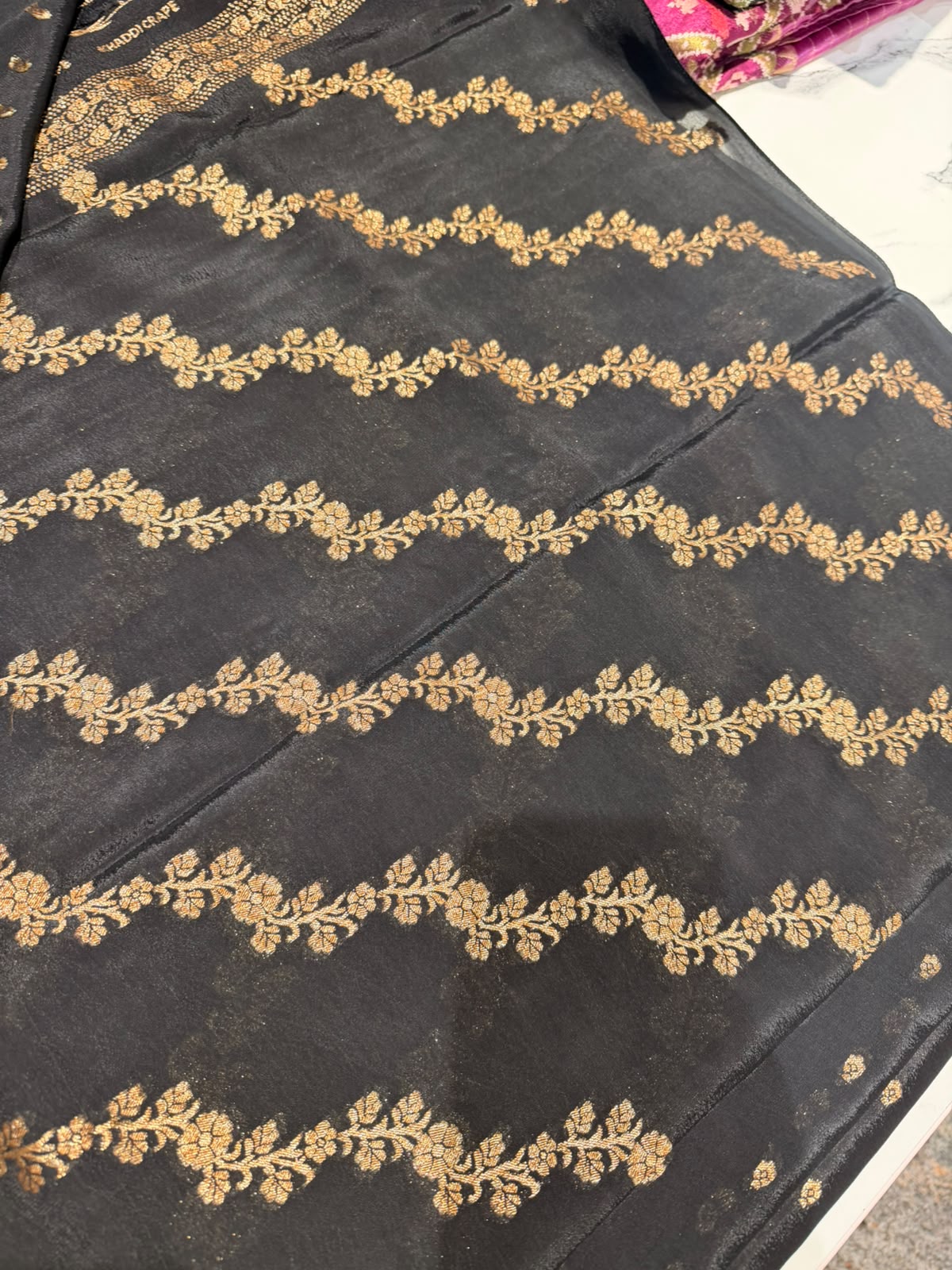 Scallop Khaddi crepe Black