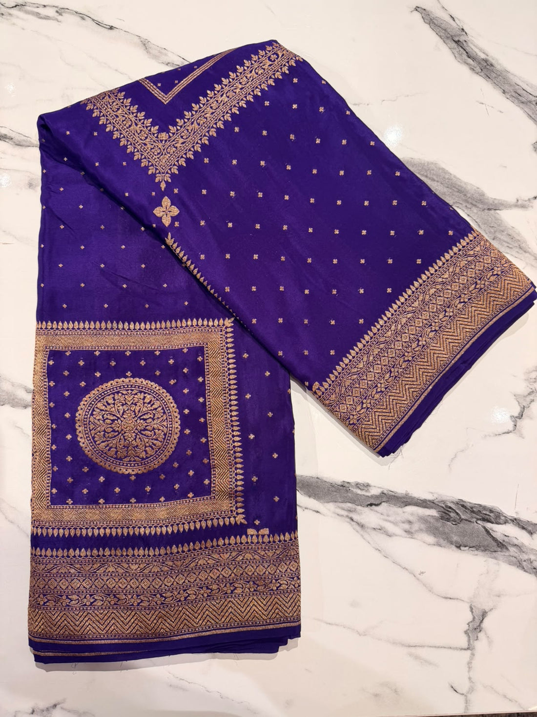Pure Crepe Banarsi 101 Purple