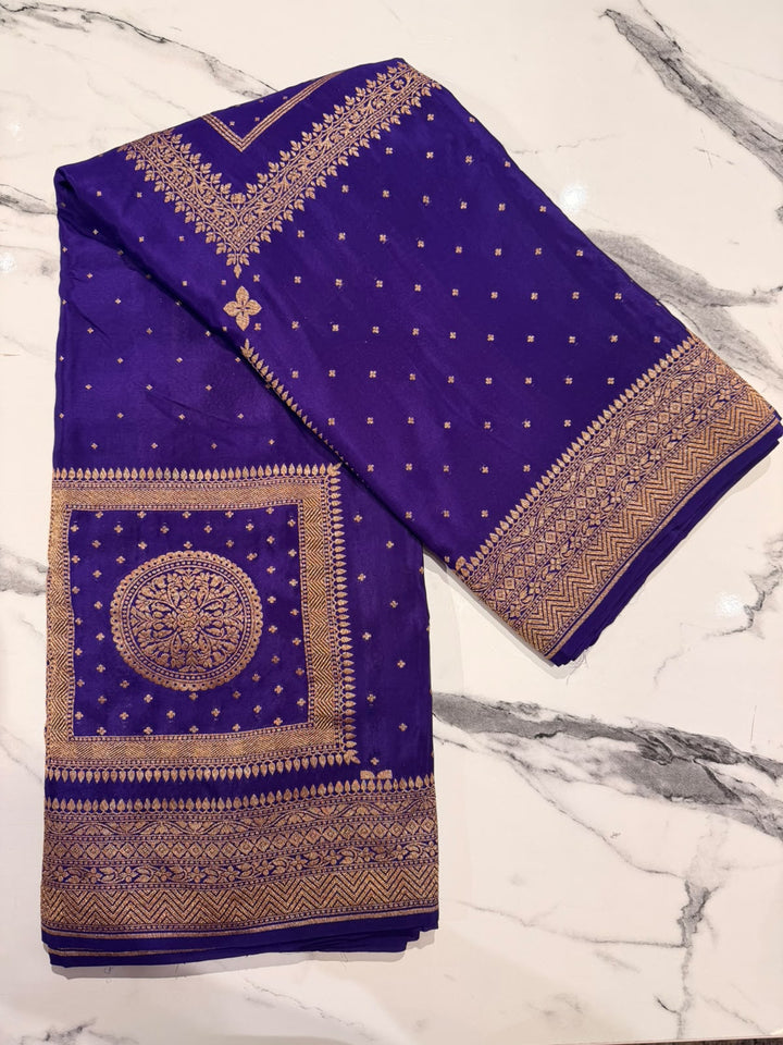 Pure Crepe Banarsi 101 Purple