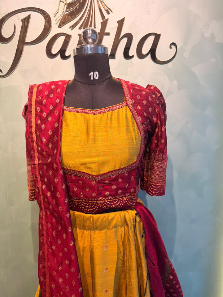 Mustard Pink Lehenga Set