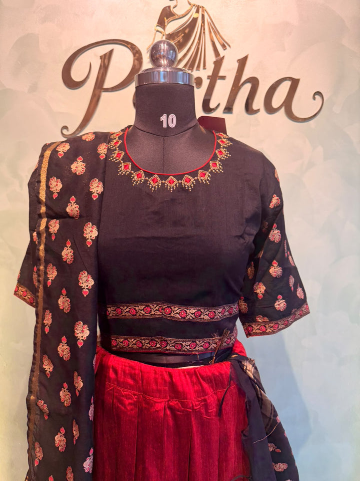 Red black Lehenga set