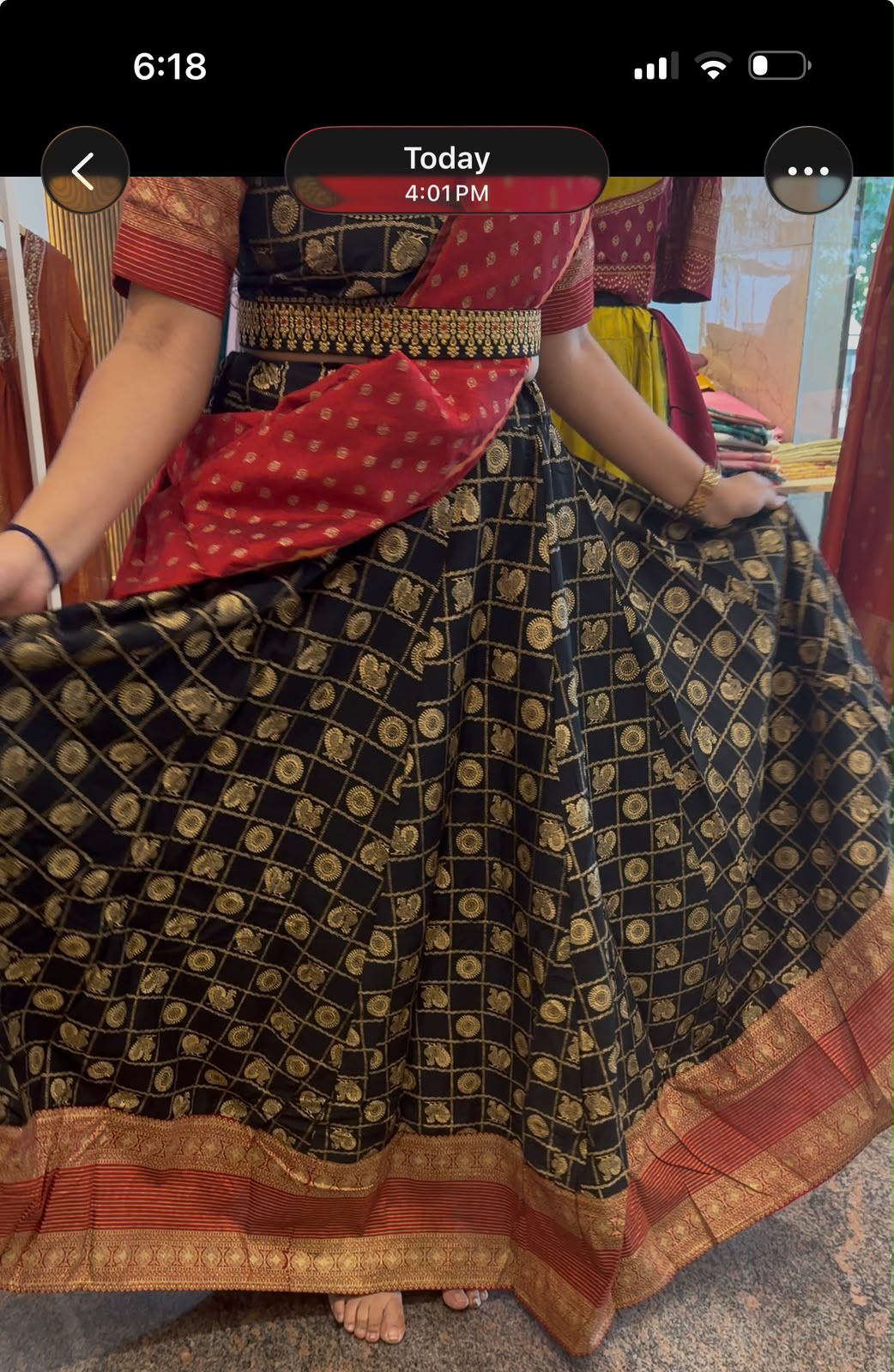 Red black lehenga Set